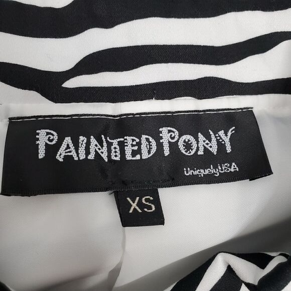 NEW VINTAGE 90s Painted Pony zebra print button up crop jacket XS - Picture 5 of 10